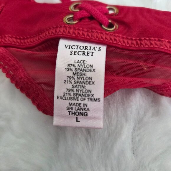 Victoria Secret Red Lace Thong Women's Medium Panties Vintage 1997 - Picture 4 of 4